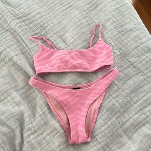 Triangl bikini mica pink zebra print top and bottom size xs